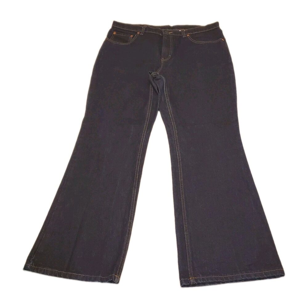 Jordache Jeans Women 35"x 31" Dark Wash Vintage High Rise Boot Cut USA